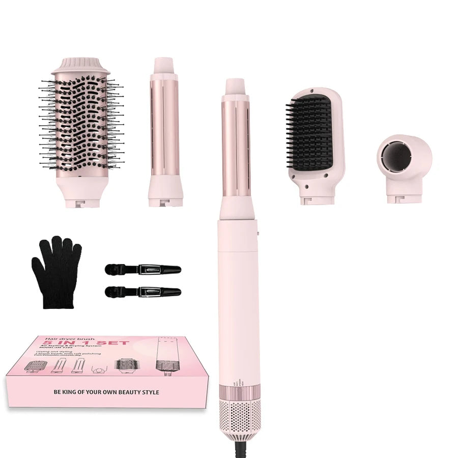 5in1 Hair Dryer Brush Curling Iron Hair Dryer Detachable Auto Wrap Curlers Fast Drying Electric Styling Hair Blower Brush