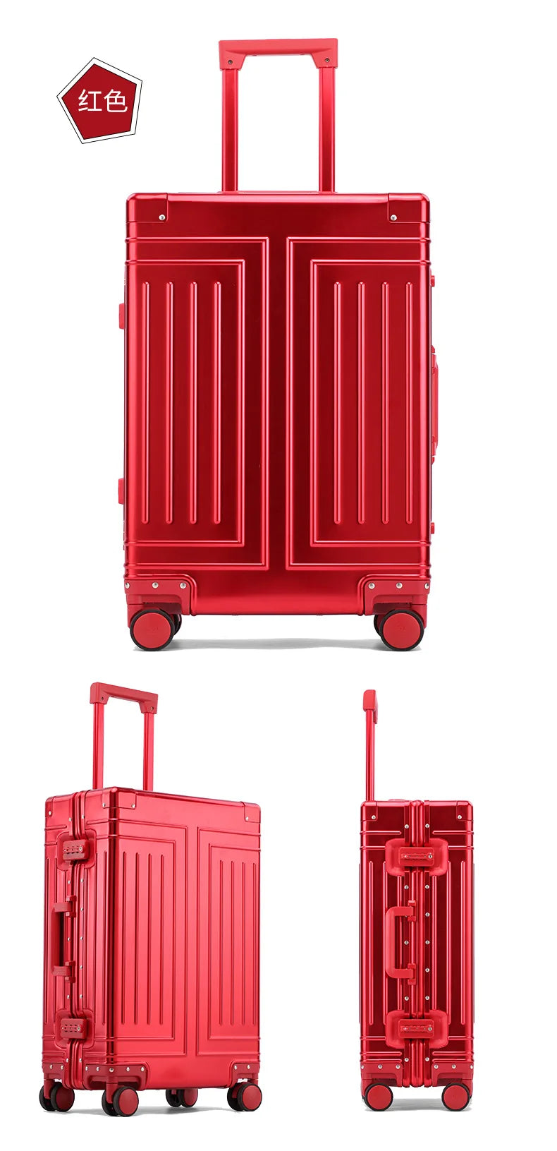 20/24/26/28 Inch Aluminum Suitcase Alloy Trolley Case 30 inch Large Capacity Rolling Luggage Travel Suitcase with Wheels