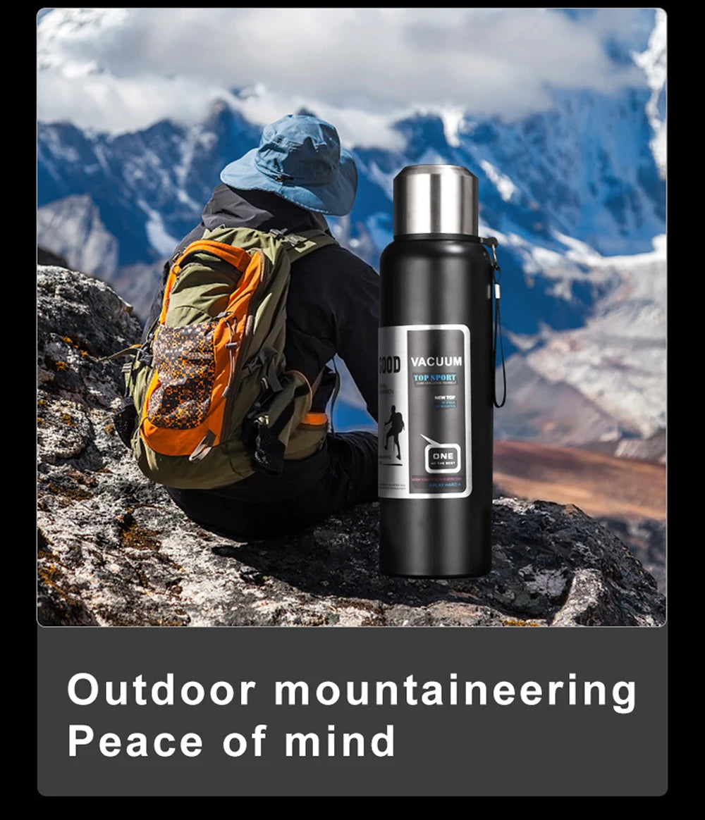1000ML Stainless Steel Thermos Bottle Keep Cold and Hot Insulated Cup Sport Thermal Water Bottle Outdoor Campping Vacuum Flasks