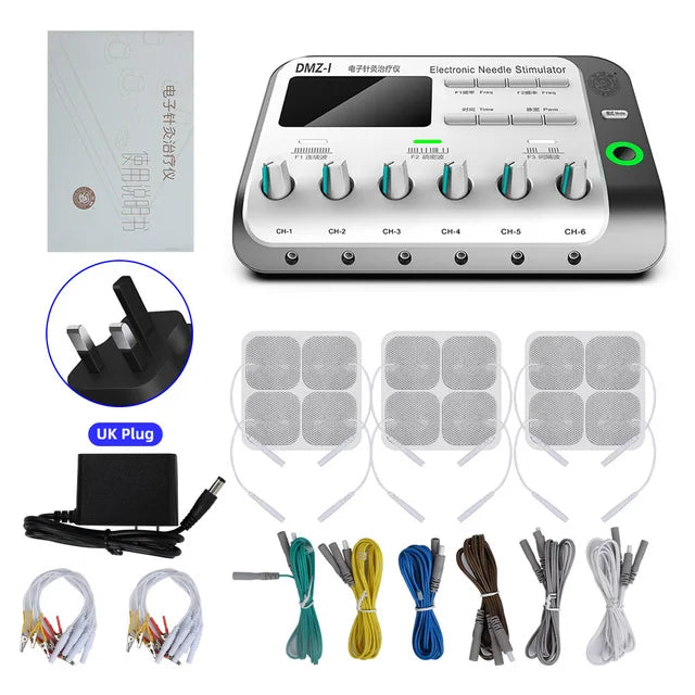 Electric Muscle Stimulator 6 Output Channel Electroacupuncture Acupuncture Needle Physiotherapy TENS Machine Relax Massager Pads