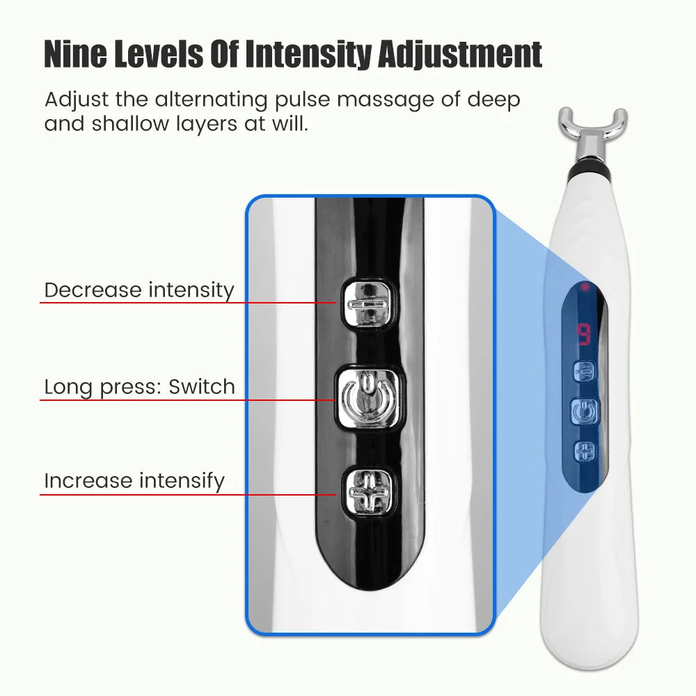 Electronic Acupuncture Pen Electric Meridians Laser Therapy Heal Massage Pen Meridian Energy Pen Relief Pain Tools Body Massager