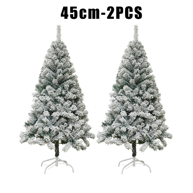 Realistic Snow Flocked Christmas Tree PVC Artificial Pine Tree White Snow Covered Xmas Tree for Store Window Decoration