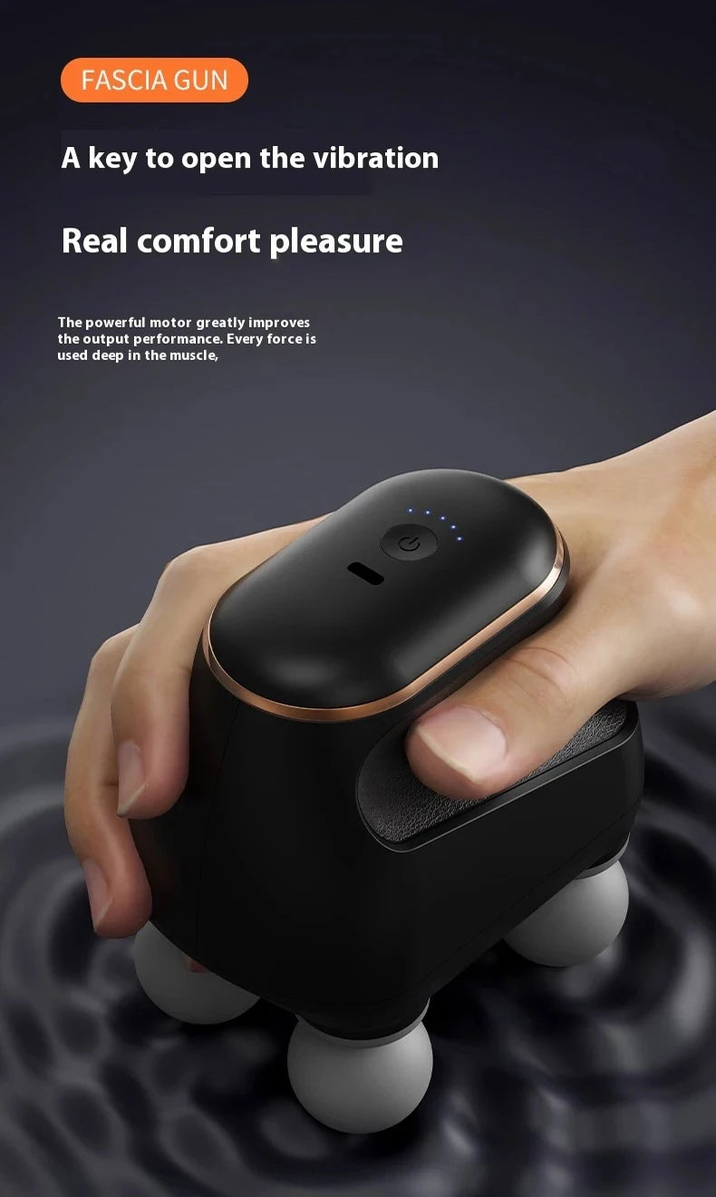 Portable Fascia Gun Muscle Massager Gun Four-head High Frequency Neck Shoulder Waist Massage Machine Professional Fascia Massage