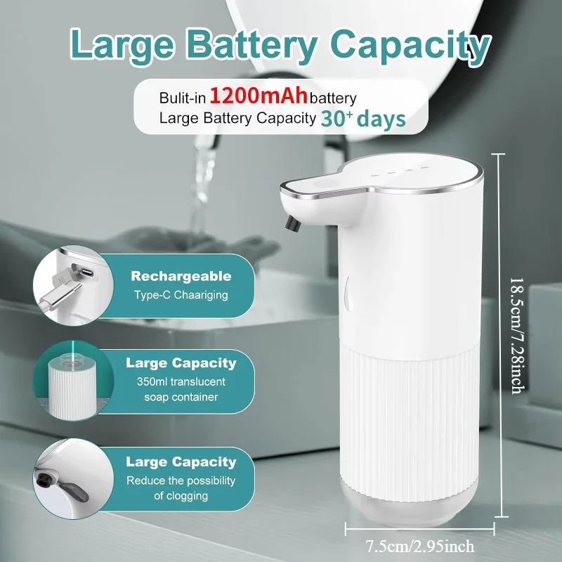 Hotel Waterproof Wall-mounted Touchless Automatic Foam Soap Dispenser Rechargeable Desktop Electric Soap Dispenser for Kids