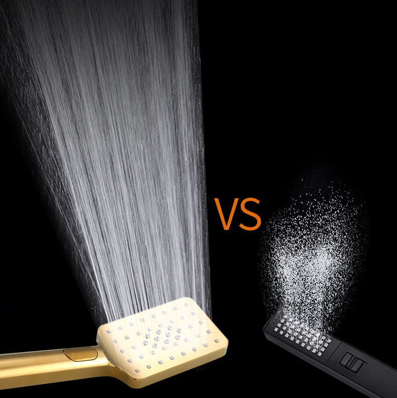 Thermostatic Digital Bathroom Shower Set Rainfall Shower Head Brass Bathroom Faucet Accessories Hot Cold Digital Shower System