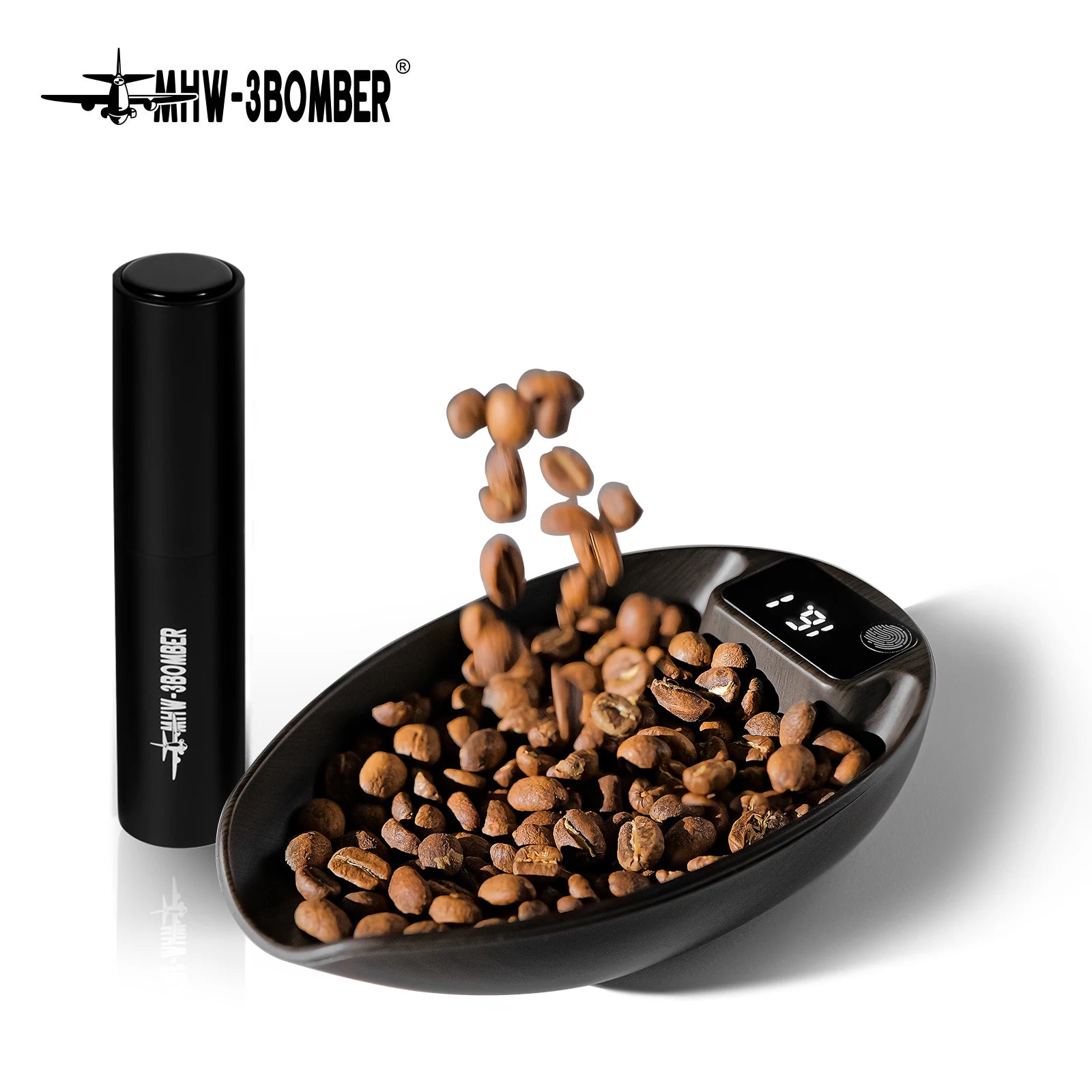 HW-3BOMEBR Coffee Bean Scale and Spray Bottle Kit Espresso Scale 0.1g Precision Mini Coffee Scale ABS Digital Kitchen Scale