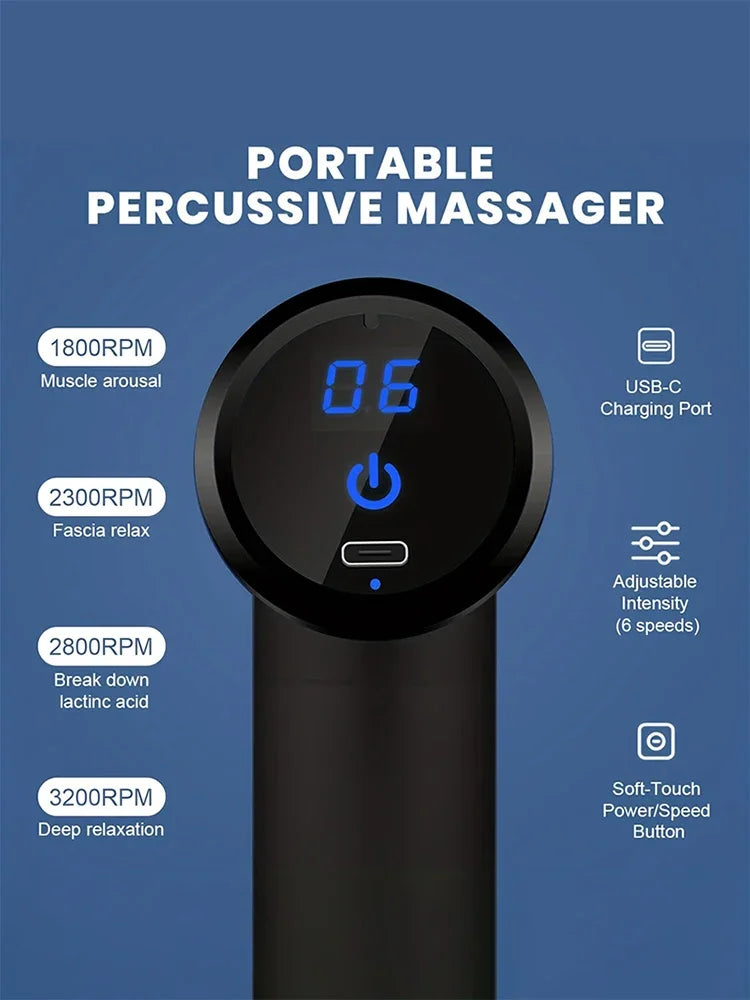 Multifunctional Fascia Gun Massager Instrument Portable Electric Vibrating Muscle Relaxation Tool for Sports Recovery