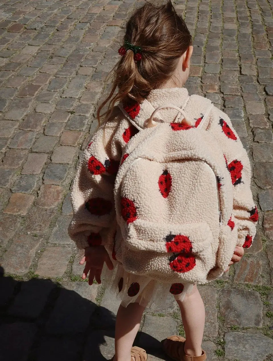 2025 KS Brand Winter Baby Girls Lambswool Jackets Kids Clothes Girls Cartoon Kitten Swan Beetle Outerwear Boys Striped Coat 1-9Y