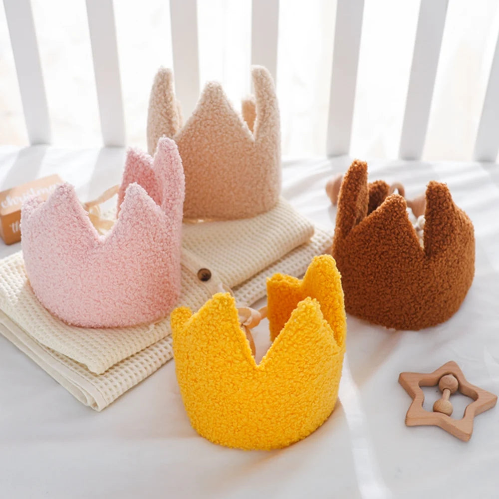 Baby Teddy Velvet Balloon Crown Hat Headwear Star Fairy Stick Happy Birthday Party Decoration Newborn Photography Accessories