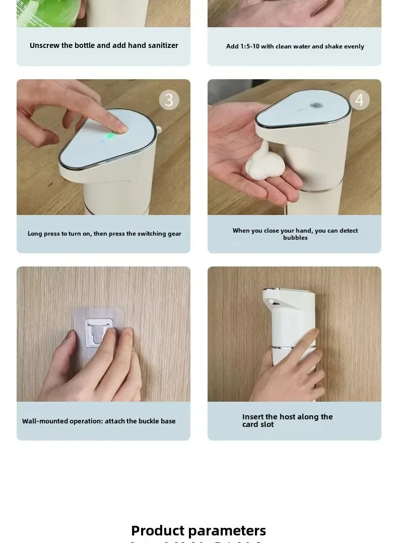 Xiaomi Intelligent Sensor Multi-Speed Contact-Free Wall-Mounted Vertical Hand Sanitizer Bubble Machine USB Charge Soap Dispenser