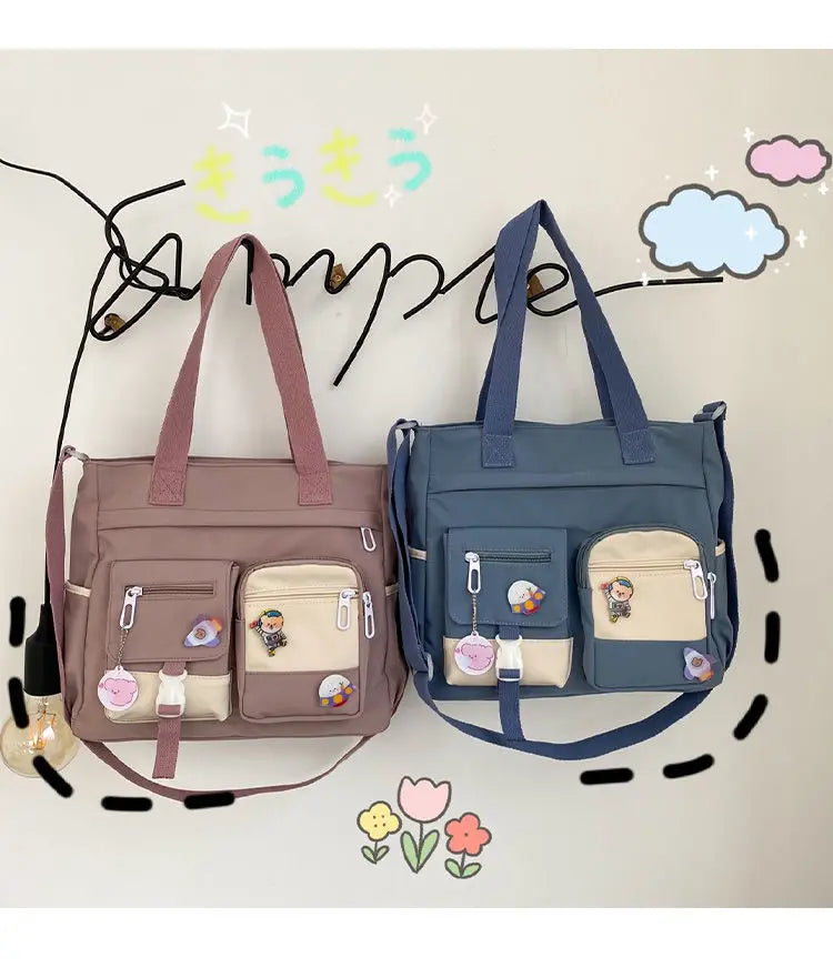 Waterproof Canvas Women Handbags Shoulder Bag Nylon Ladies Messenger Bag Oxford Crossbody Bags Tote Book Bags for Girls Satchels