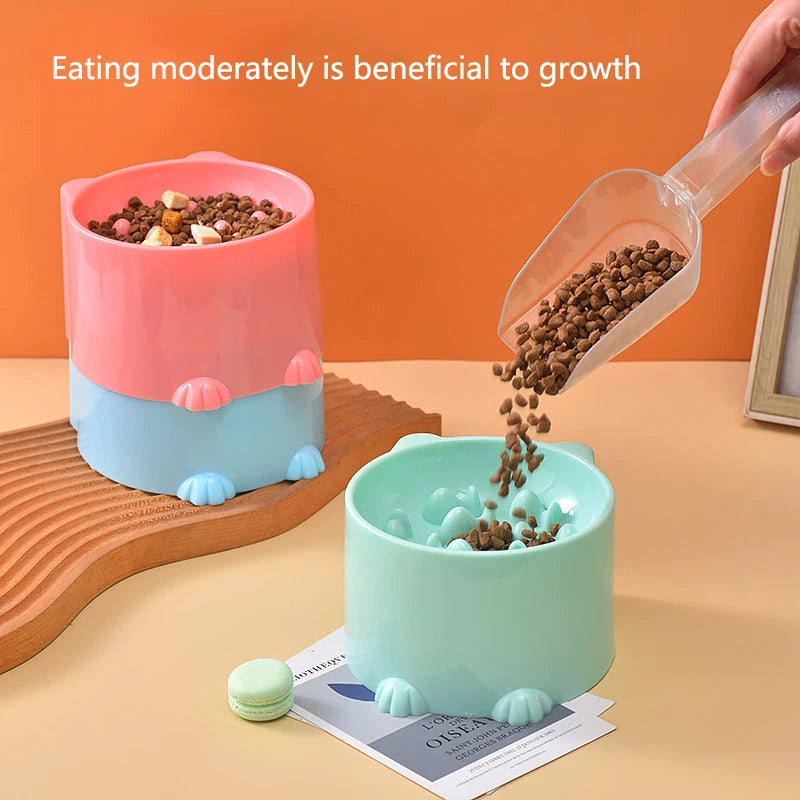 Cat slow food bowl small cat and dog anti-choking bowl neck protection design cat and dog feeding device pet supplies