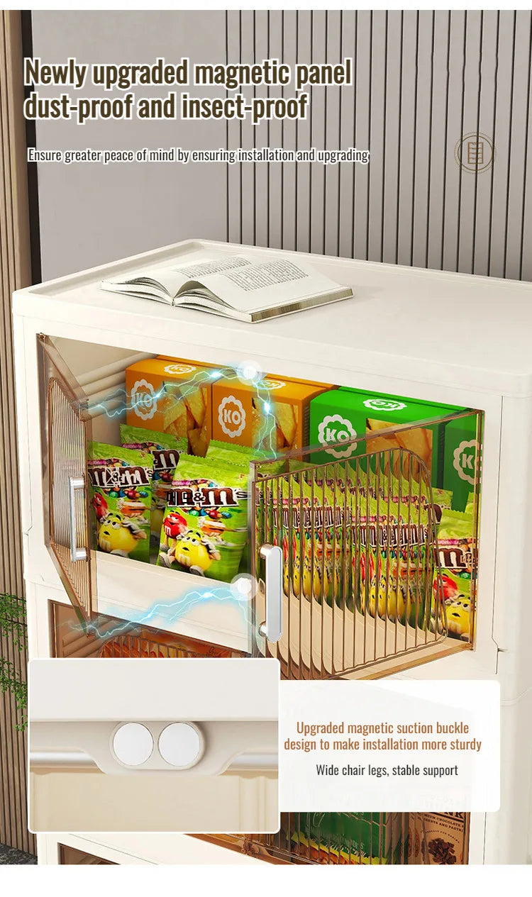 Multifunctional Foldable Storage Cabinet Children's Closet Large Capacity Space Closet Organizer Living Room Sundries Cabinet