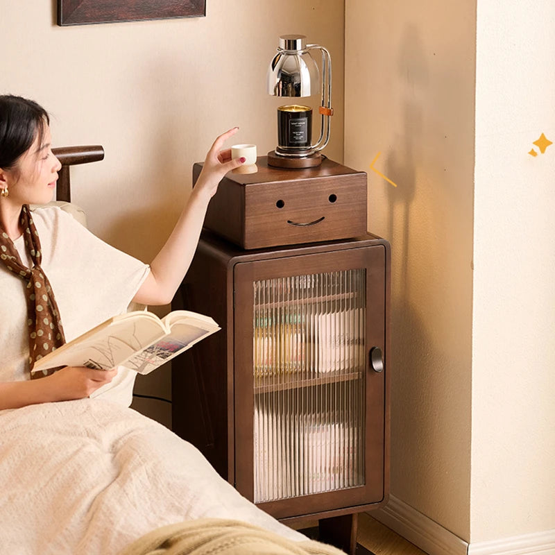 Solid wood chest of drawers, TV cabinet side cabinet, sofa side cabinet, bedroom storage cabinet, robot bedside cabinet