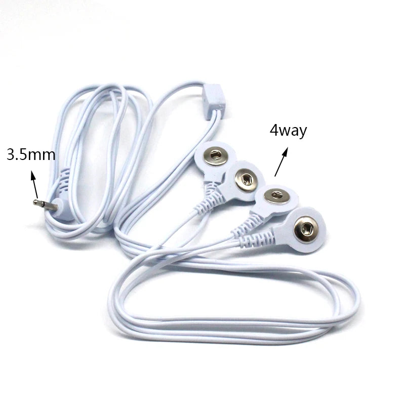 2 Way+4-Way Machine Massager Button Cable Electrode  Electrode PadsStandard Connection Massage  for  TENS Unit Lead Wires Cables