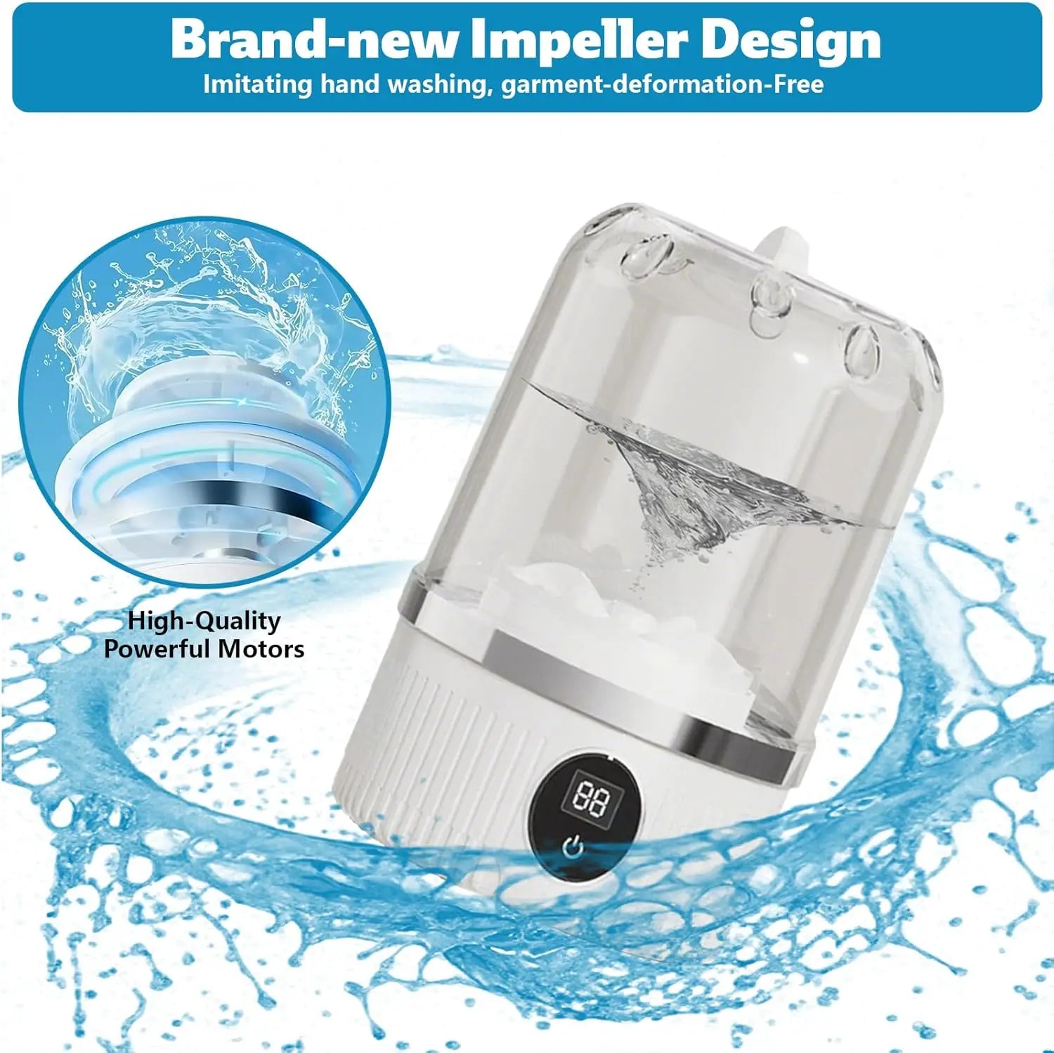 Portable Washing Machine, Underwear Washer, Small Washing Machine, Mini Washing Machine, Rechargeable Cordless Washing Machine