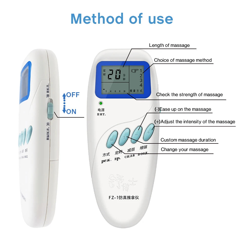 TENS Electric Muscle Stimulator Physiotherapy Frequency EMS Acupuncture Physiotherapy Body Massager Relaxation Pain Relief