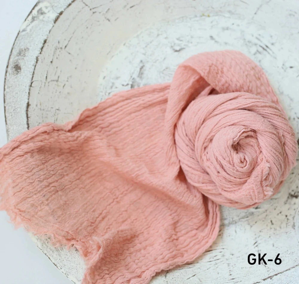 Seersucker Wrap Newborn Photography Props Soft Cotton Gauze Baby Swaddle Blanket Infant Studio Photo Basket Backdrop Accessories
