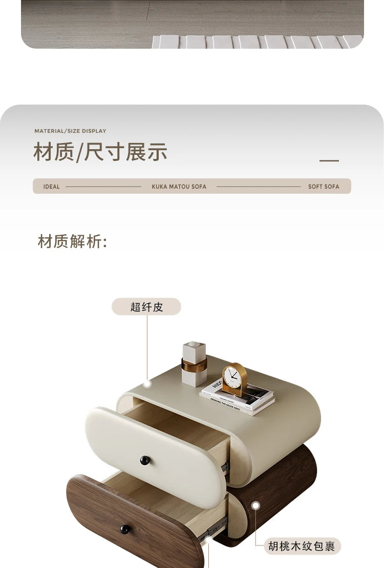 Glamour Cream Style Nightstands Tiny Cute Space Saving Bedside Tables Minimalist Luxury Mesitas De Noche Bedroom Furniture