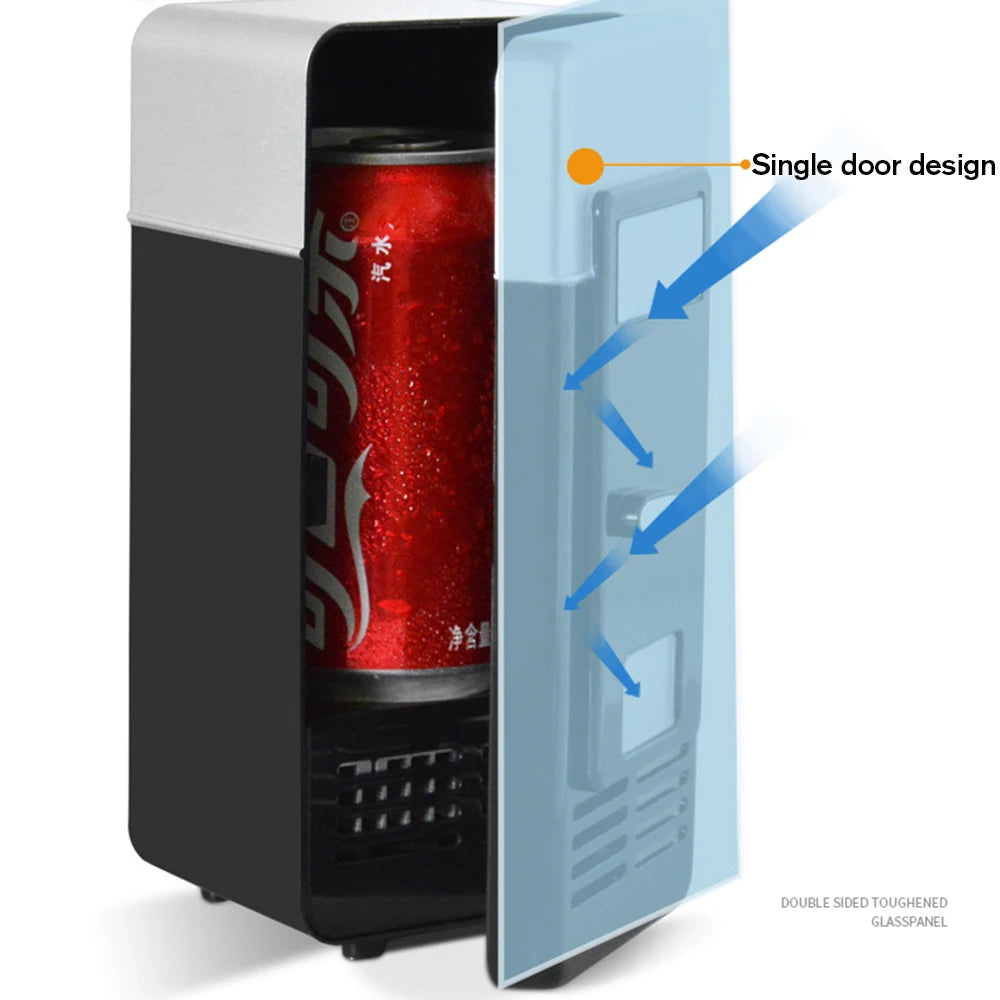 Mini USB Fridge Portable Cooler Beverage Drink Cans Cooler / Warmer Refrigerator for Car Laptop PC Computer Black Red Color 2025