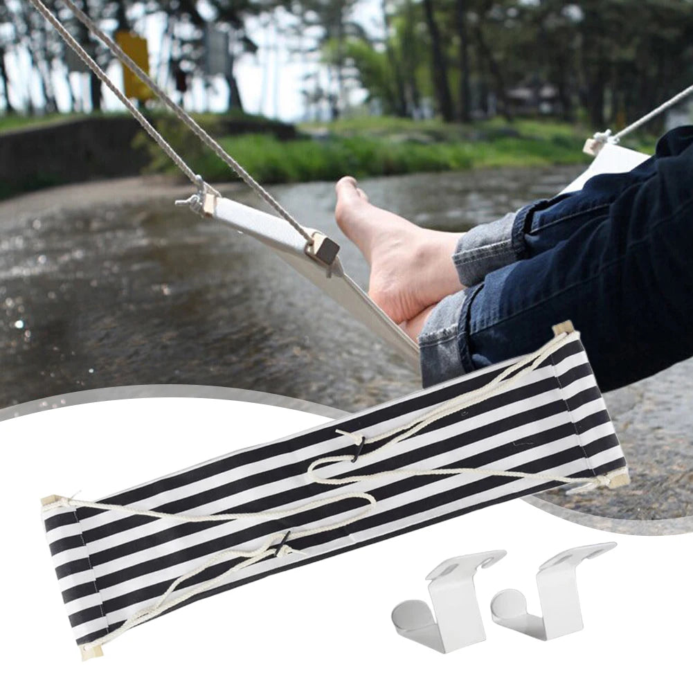 Portable Foot Hammock Polyester Desk Rest Foot Put Adjustable Rest Tables Foot Put Feet Swing Footrest for Office Home Camping