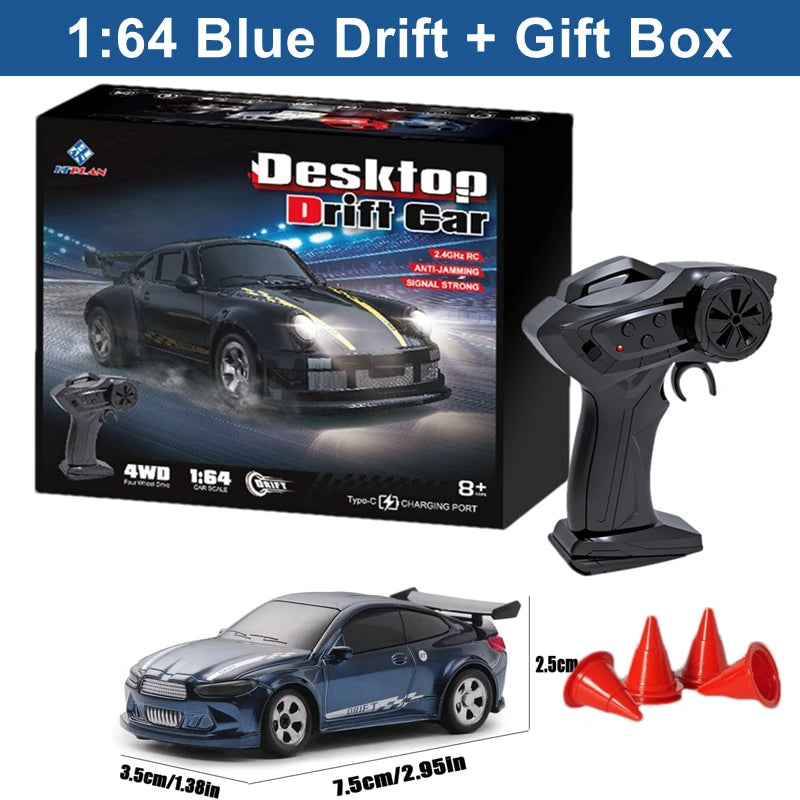 1/64 2.4G High speed Drift Rc Car 4WD Remote Control Car Four Wheel Drive Radio Controlled Mini RTR Racing Model Boy Toy Gift