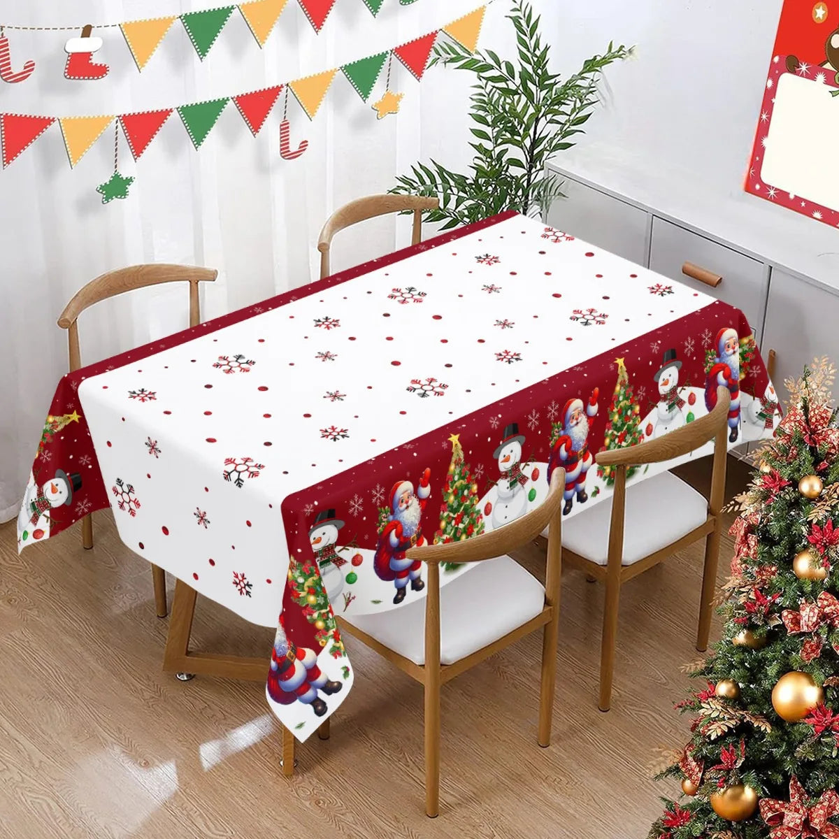 1/3pcs Christmas Tablecloth Christmas Decorations for Home 2025 Xmas Table Cover Navidad Gifts New Year 2026 Dining Table Deco