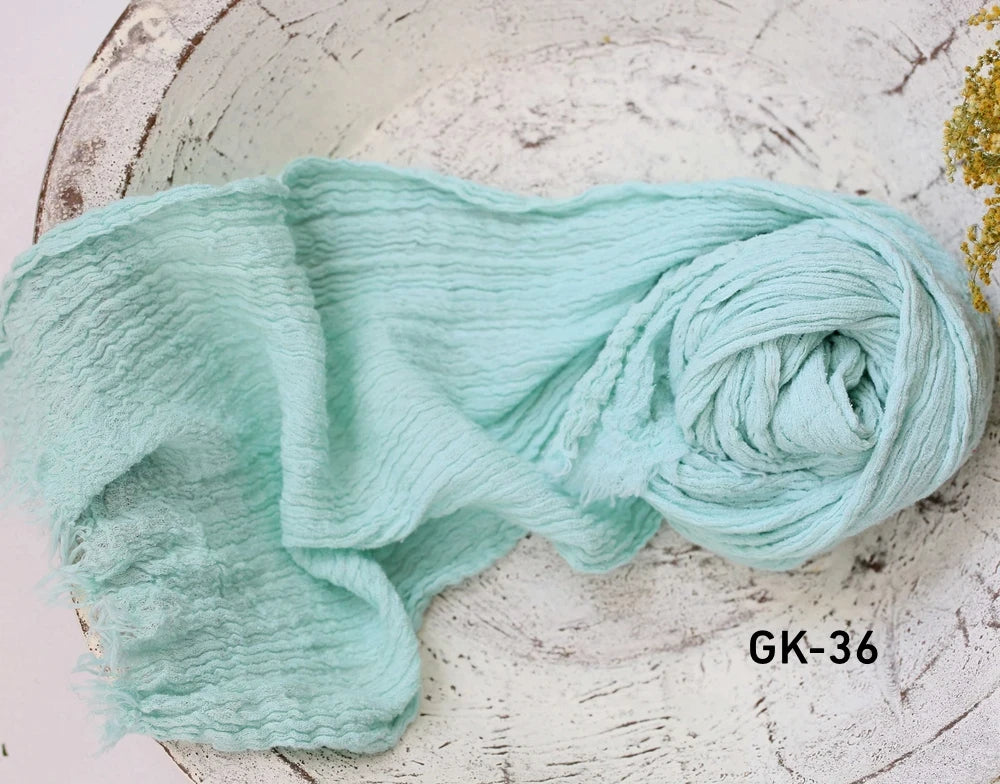 Seersucker Wrap Newborn Photography Props Soft Cotton Gauze Baby Swaddle Blanket Infant Studio Photo Basket Backdrop Accessories