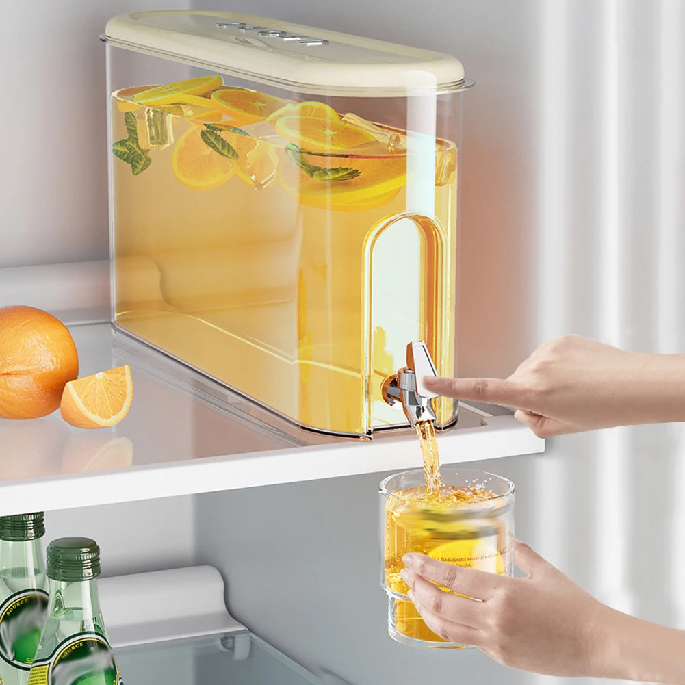 4L Cold Water Kettle With Tap Tea Pots Dispenser Jug Juice Pitcher Pot For Refrigerator Drink Drinkware Cold Water Bucket