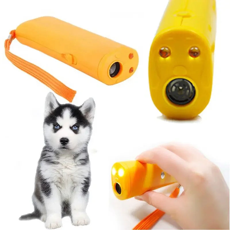 Anti Barking Stop Bark Training Device Pet Dog Repeller Trainer LED Ultrasonic 3 in 1 Anti Barking Ultrasonic Without Battery