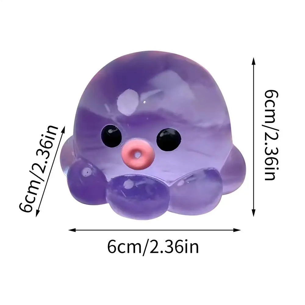Octopus Squeeze Fidget Toy Rubber Clear Crystal Octopus Hand Relax Toy Homemade Bubble Hairstyle Game For Kids Adults Pinch Toy