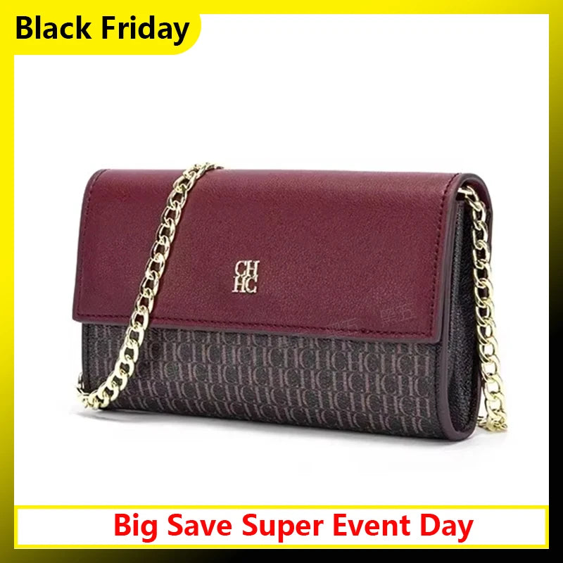 CH Exquisite Craftsmanship Women's Crossbody Bag Light Luxury Design Chain Bag Letter Elements Color Blocked Women's Chain Bag