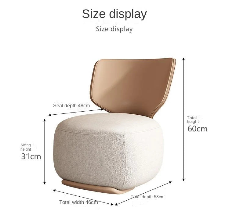 Log Light Luxury First Class Cabin Lounge Sofa Chair Nordic Living Room  Fabric Low Stool Balcony Leisure Armchair 2023 New