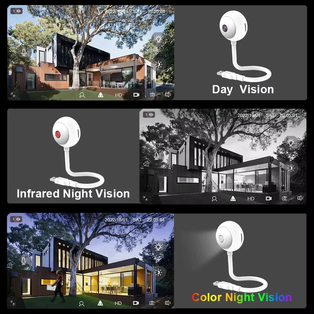 5MP Mini WiFi Camera Indoor 2K Security Camera for Baby Monitor Wireless USB Plug IP Surveillance AI Auto Tracking Babe Cam Tuya