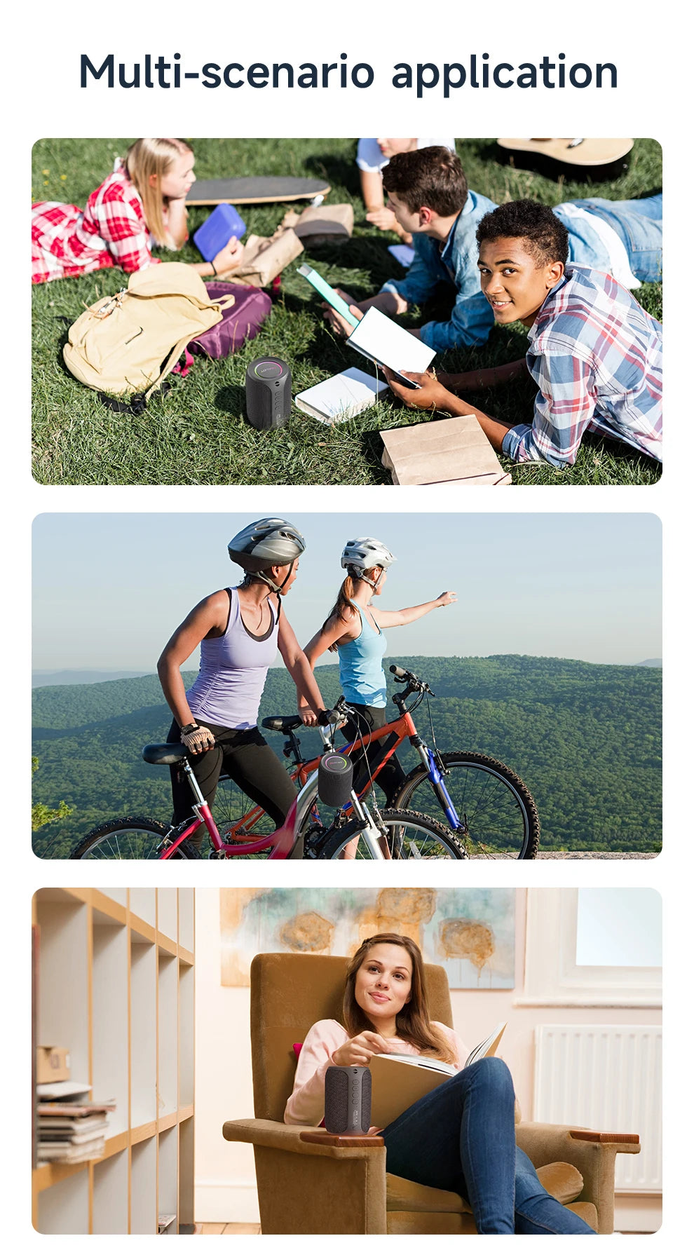 ZEALOT-S32PRO 15W Portable Bluetooth 5.2 Speaker Outdoor Waterproof Wireless TWS Mini Column Box Speaker Outdoor TF Card