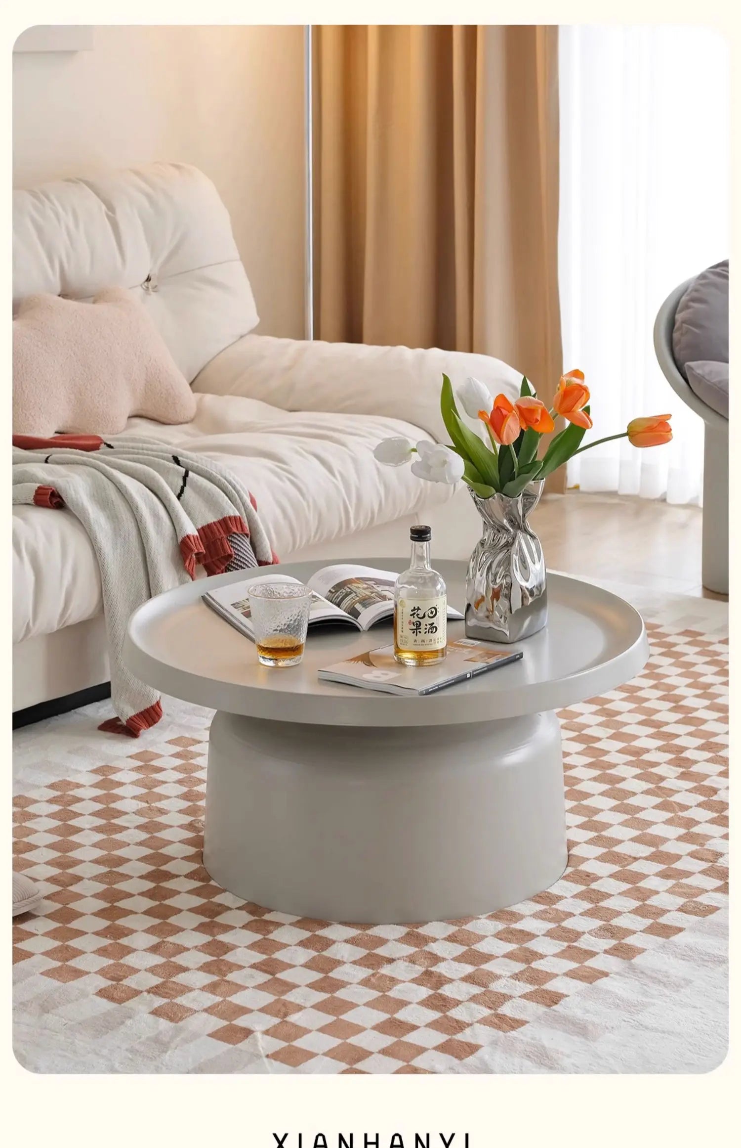 Hot Sale Nordic Coffee Table, Creative Round Living Room Table, High-end Light Luxury Side Desk, Modern Simple Furniture 121