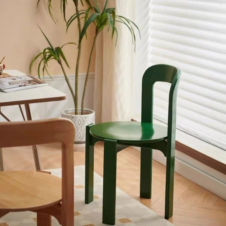 Viral Rey Dining Chair Mid-Century Solid Wood Stool French Bistro Vintage Designer Famous Home Cafe Furniture