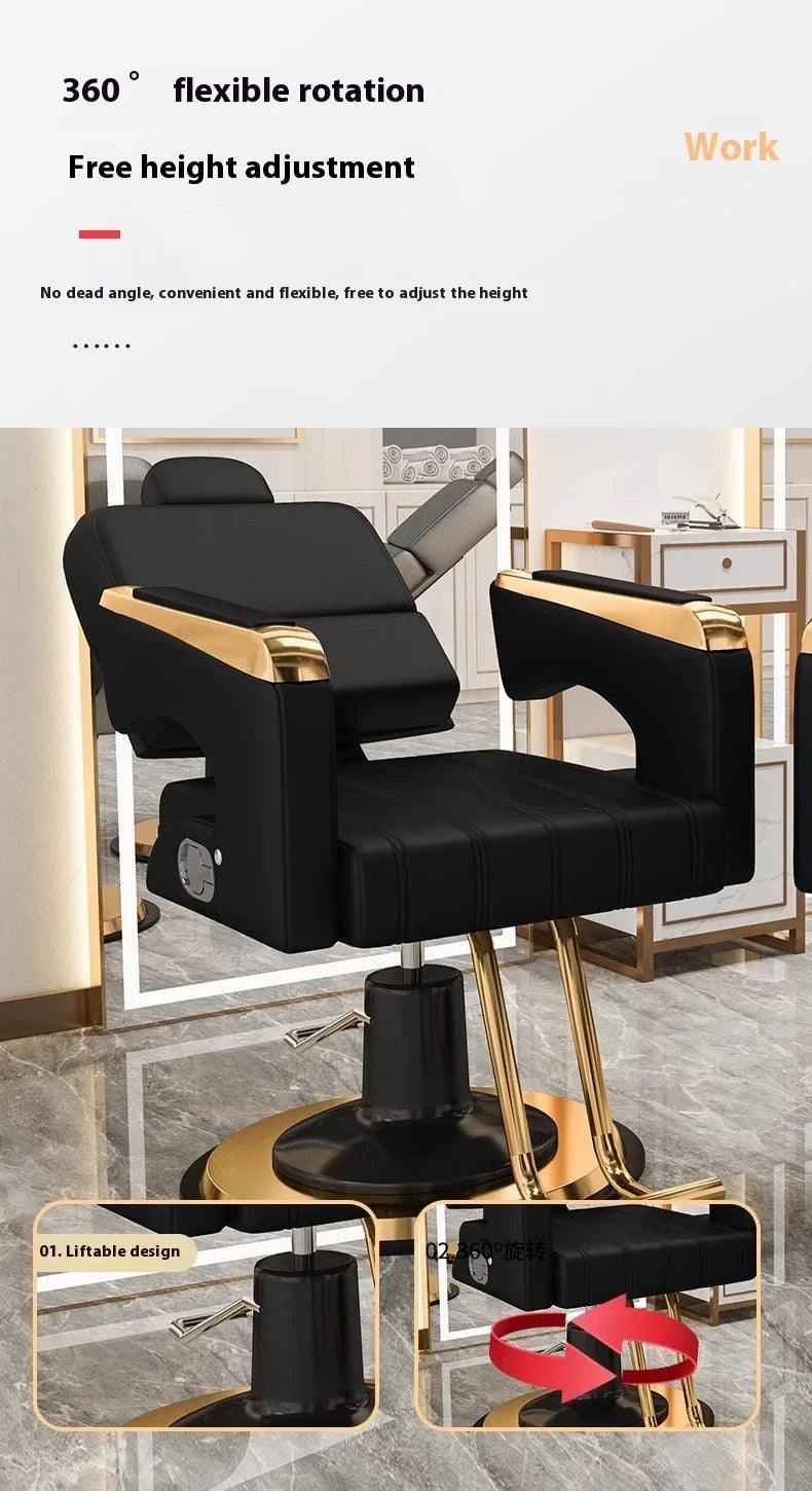 Barber Shop Barber Chair, 360° Rotatable, Hydraulic Lift Chairs, New Design, Customizable Hair Salon Store Furniture Wholesale
