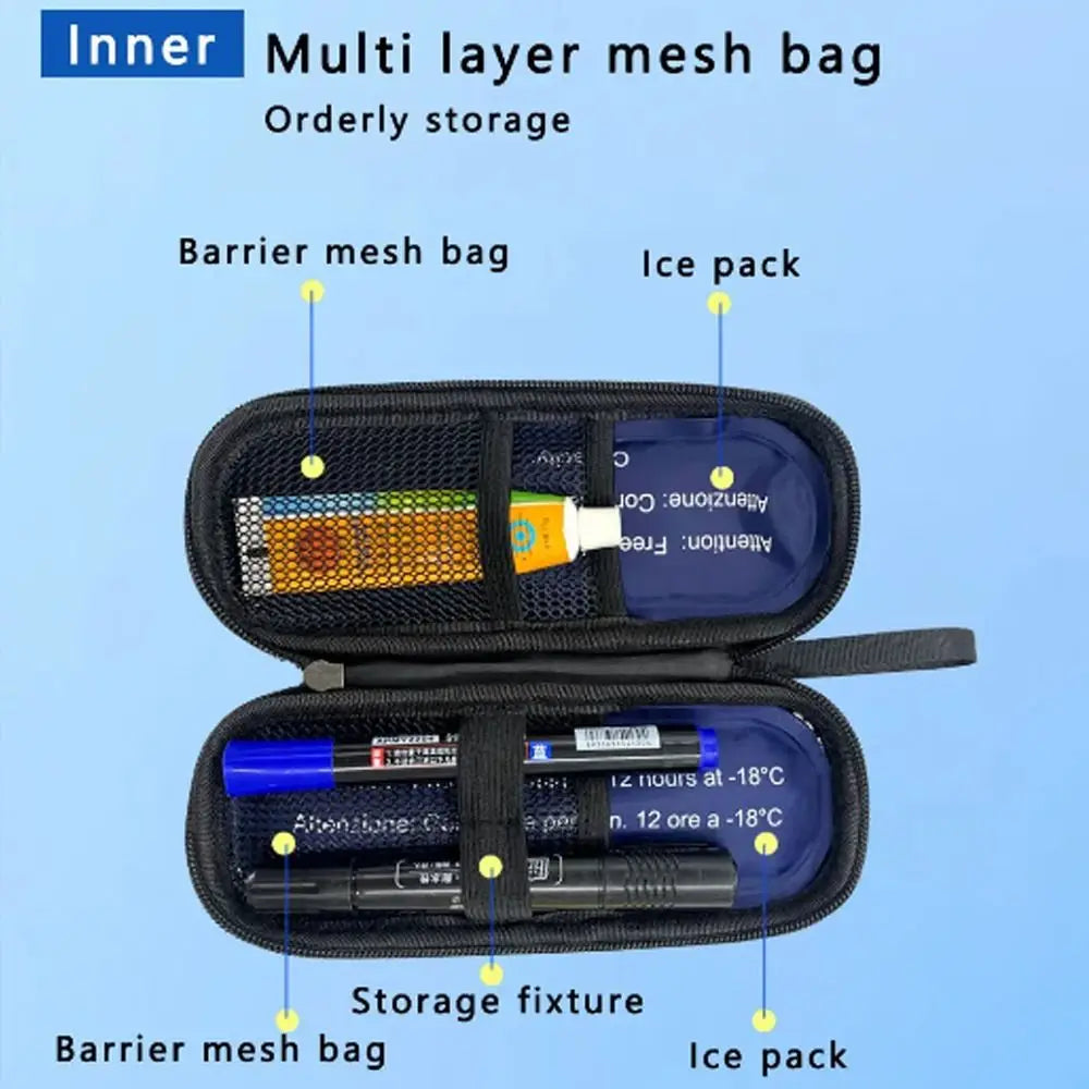 Simple PU Insulin Cooling Bag Waterproof Thermal Insulated Insulin Cooler Medicine Travel Cooler Diabetics