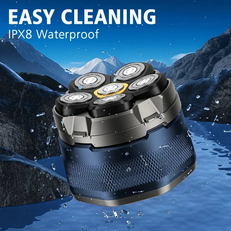 Tinsol Titanium Electric Head Shaver for Bald Men 6D Magnetic Razor Hair Trimmer Rechargeable LED Waterproof Face Hair Cutting