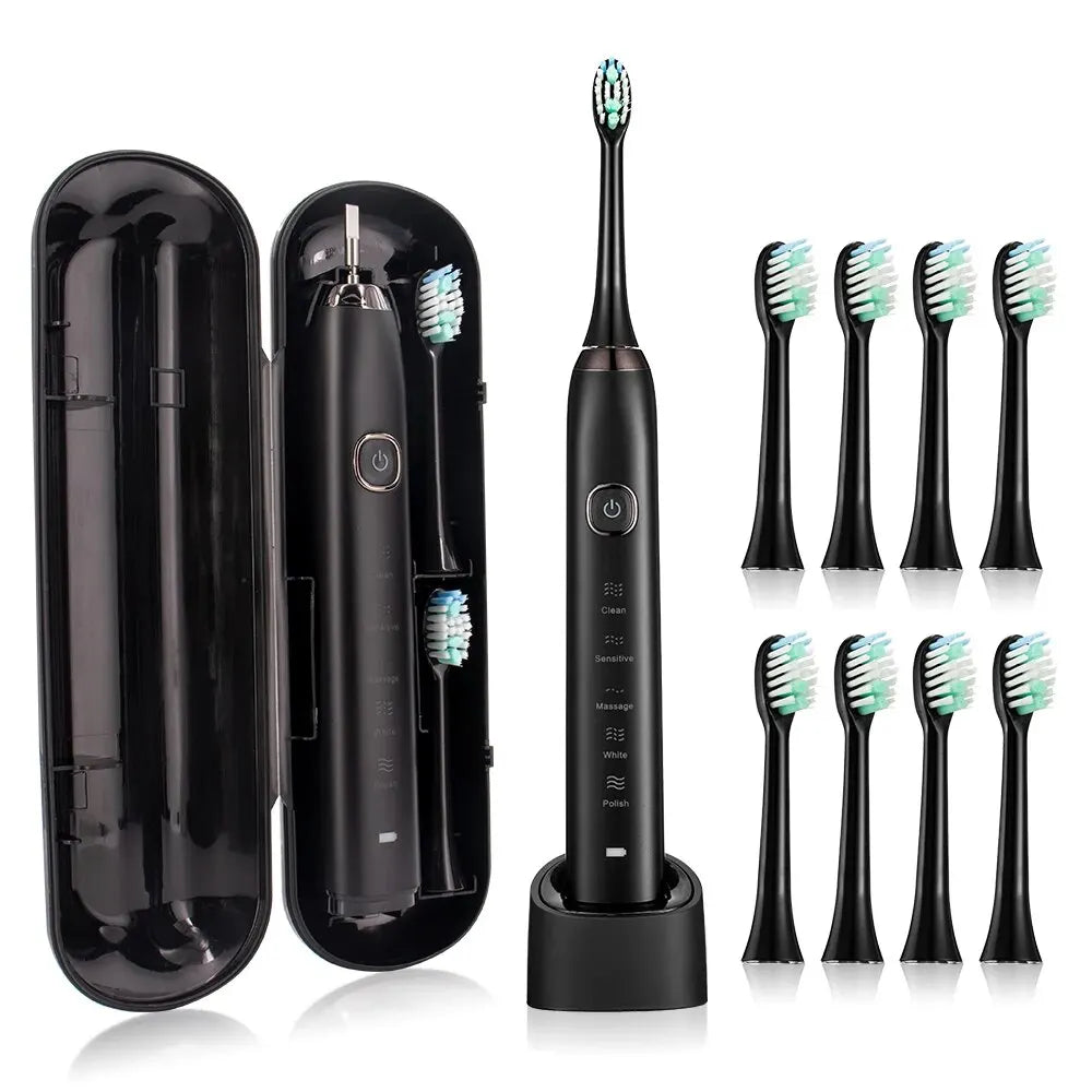 Sonic Electric Toothbrush Smart Ultrasonic Dental Teeth Whitening Rechargeable Adult Tooth Brush Sarmocare S100 With8 Brush Head