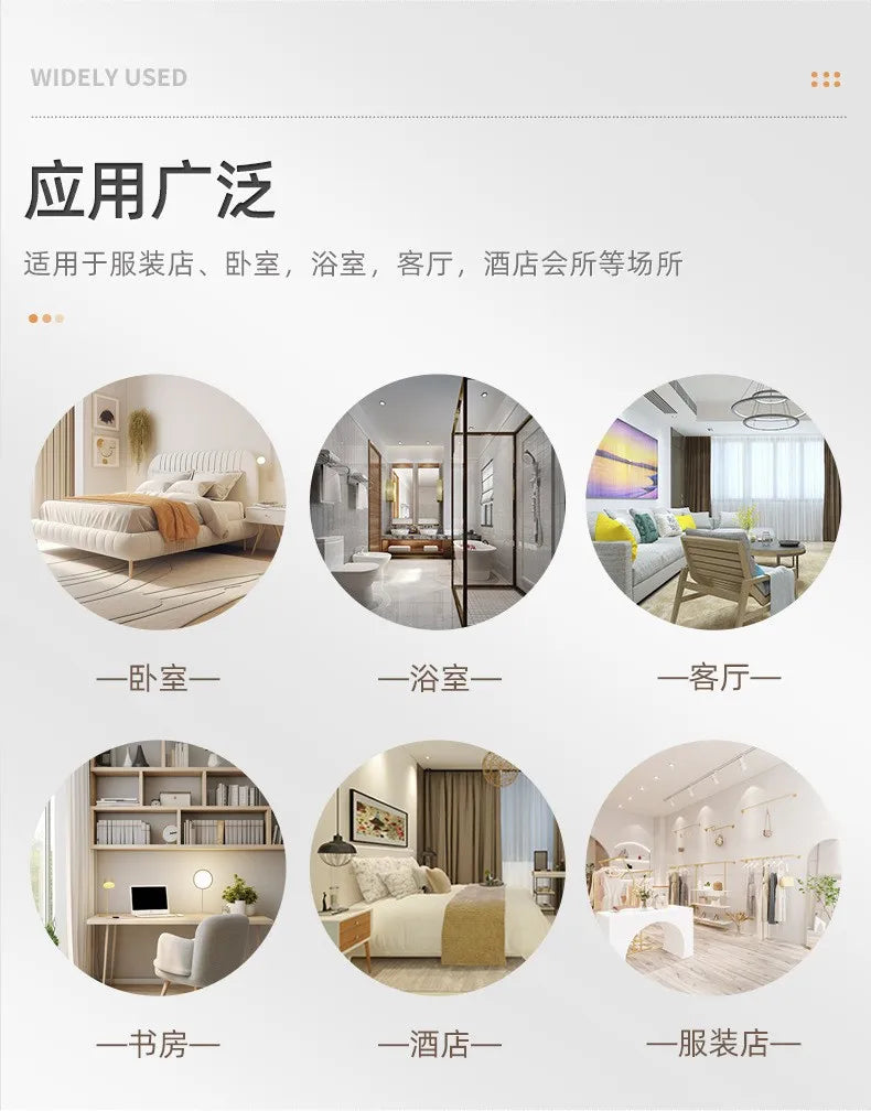 Frameless mobile full-length mirror in the cloakroom Intelligent 360-degree rotating full-length mirror Floor type