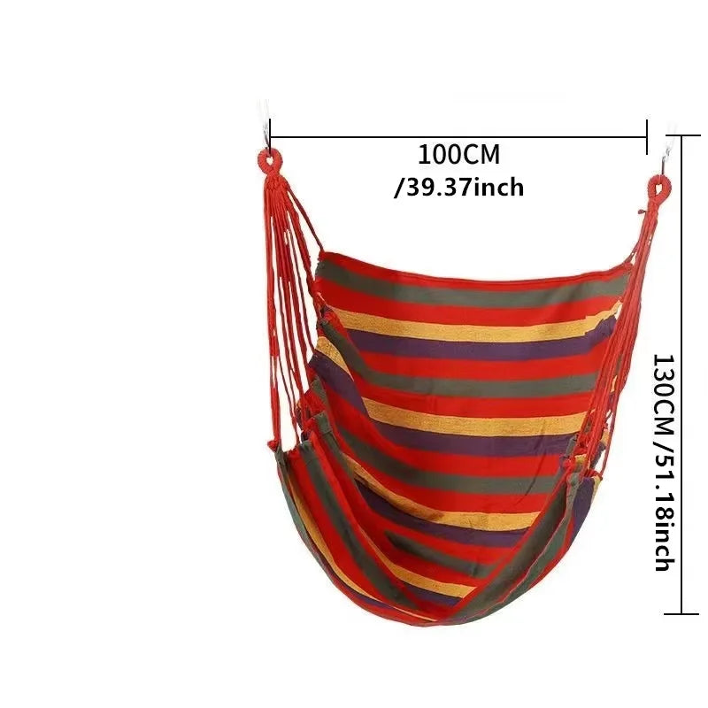 Outdoor Thickened Canvas Hammock Camping Outdoor Swing Net Hed Anti Rollover Striped Hanging Chair Hammock
