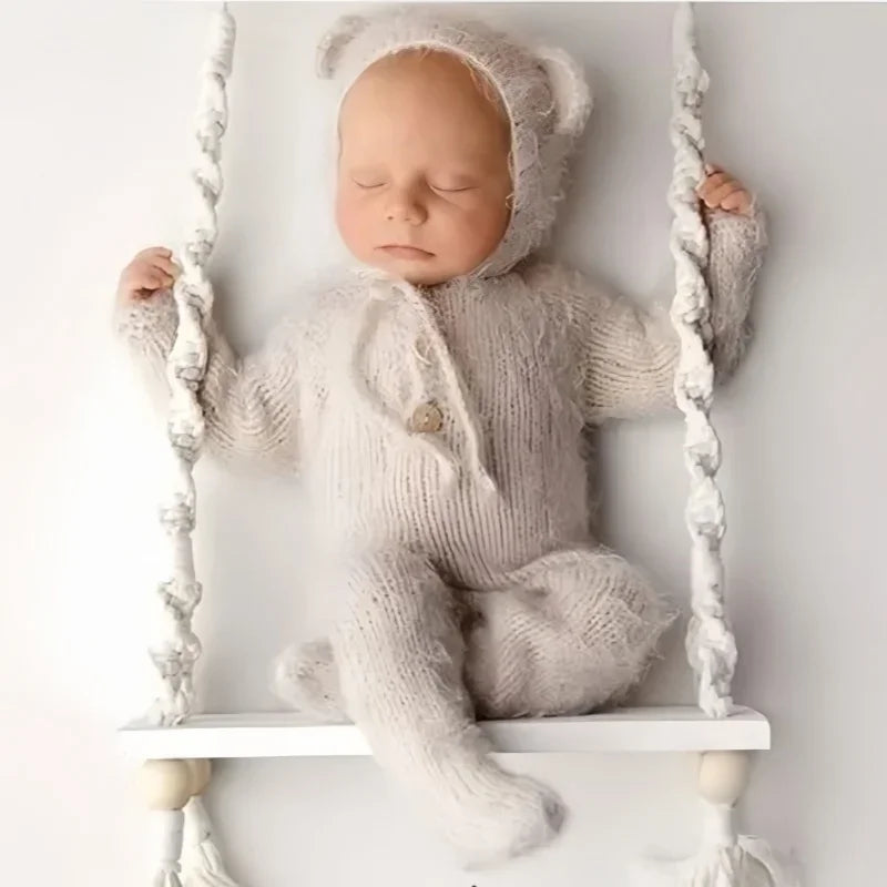Baby Photography Props Newborn Swing Chair Wooden Furniture Infants Photo Shooting Prop Accessories Baby Photo Props Swings