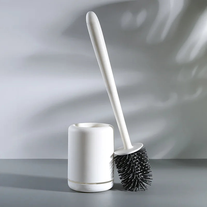 WIKHOSTAR Toilet Brush Silicone Toilet Quick Drying Cleaning Brush Wall Mount Gap Brush with Holder Tool Bathroom Accessories
