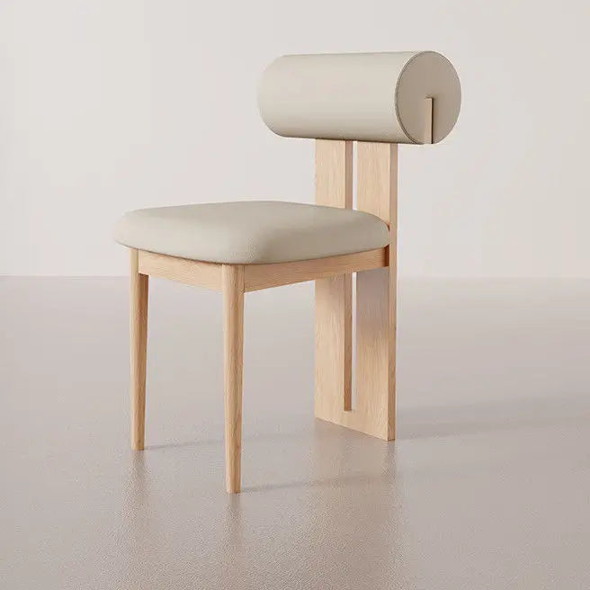 Nordic French Vintage Solid Wood Dining Chair - Mid-Century Retro Backrest Hippo Chair for Home, Living Room & Vanity