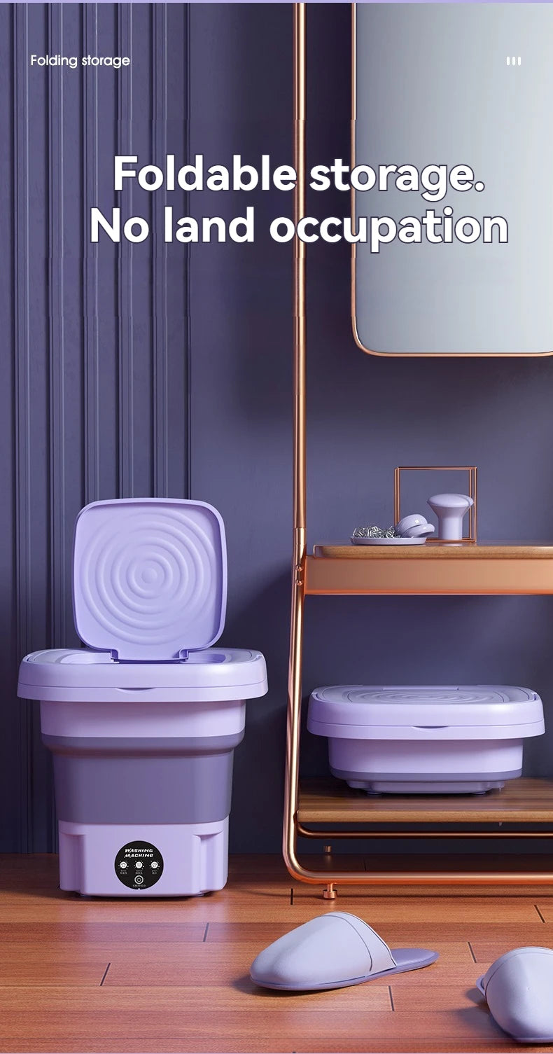 Folding washing machine artifact mini washing machine Household wash-off dual-purpose vertical baby underwear washing socks