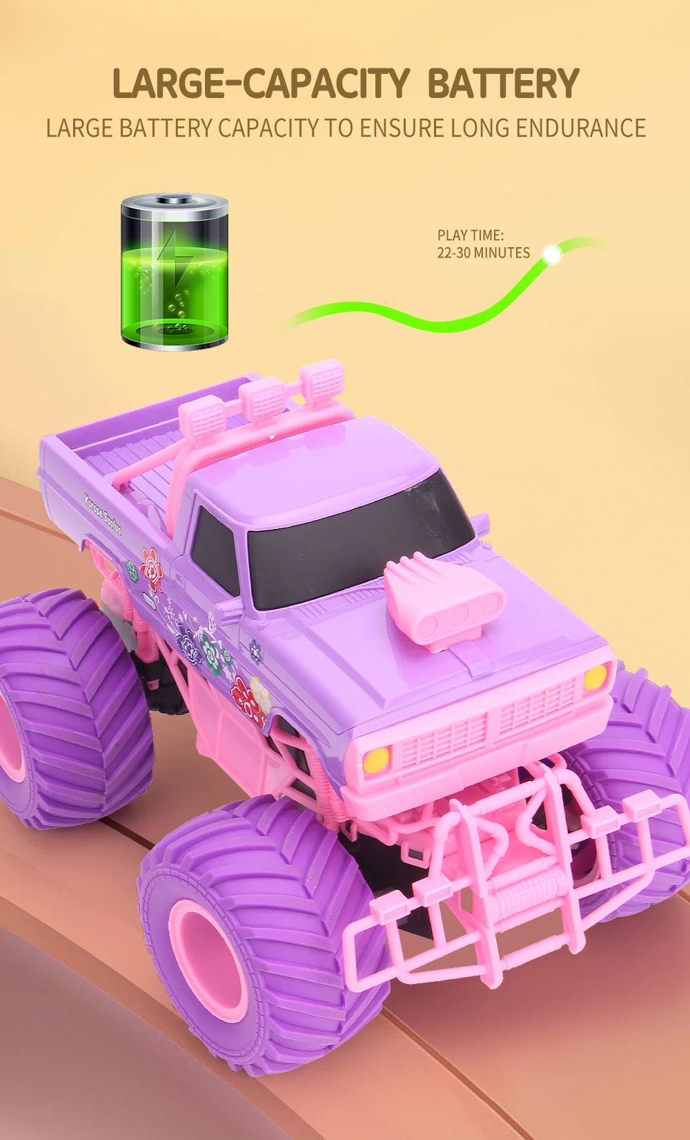 JJRC Barbie RC Car Pink Pickup Truck Electric Climbing Drop-resistant Stunt Remote Control Toy For Children Party Gift Ornament