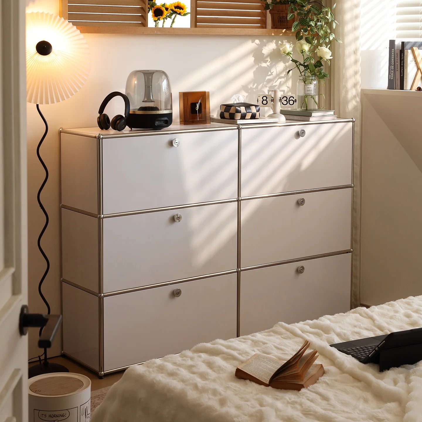 Cabinet for living room Storage locker drawer type storage Bedroom chest of drawers Organizer furniture Dual cabinet combination