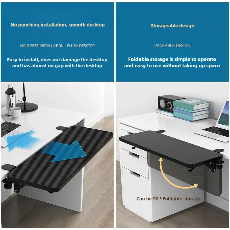 Desk Extension Board Foldable Widening Laptop Table Expander Hand Rest Support Home Office No Drill Computer Desk Extensions